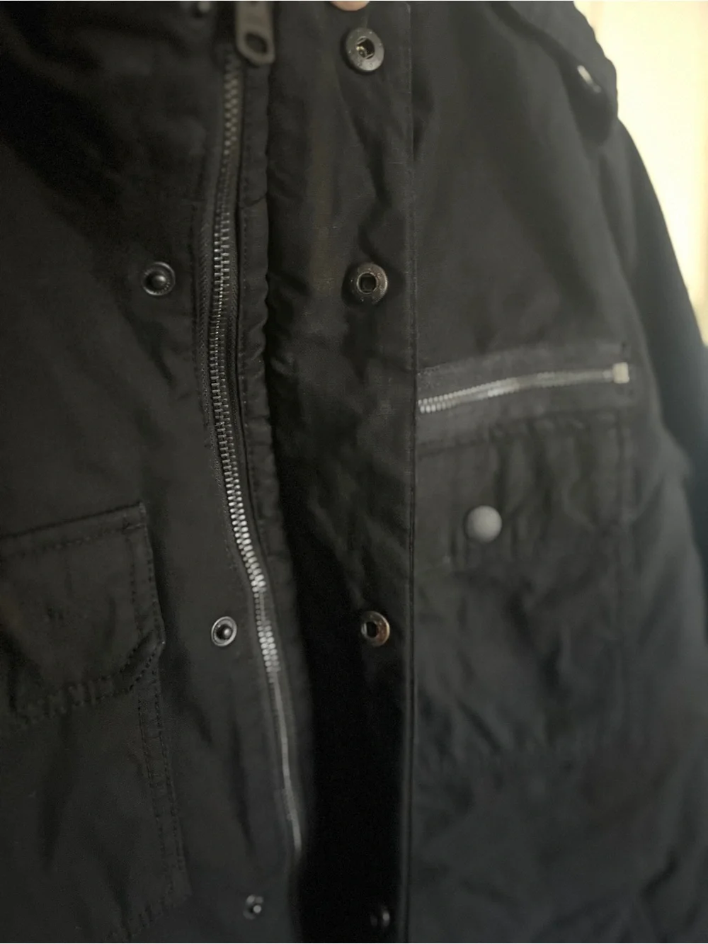 Levi’s Men's Black Military-Style Washed Cotton Jacket - Like New